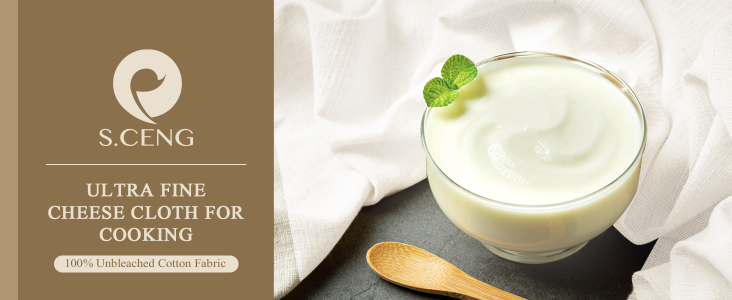 Cheesecloth, Grade 90, 36 Sq Feet, Reusable, 100% Unbleached Cotton Fabric, Ultra Fine Cheese Cloth for Cooking - Nut Milk Bag, Strainer, Filter (Grade 90-4Yards)