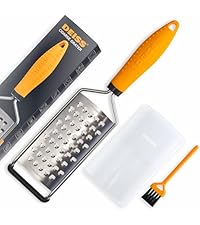 Deiss PRO Lemon Zester & Heavy Duty Cheese Grater & Vegetable Grater - Parmesan Cheese Lemon, Garlic, Nutmeg, Chocolate, Fruits, Vegetables, Ginger Grater - Cheese Shredder & Stainless Steel Grater