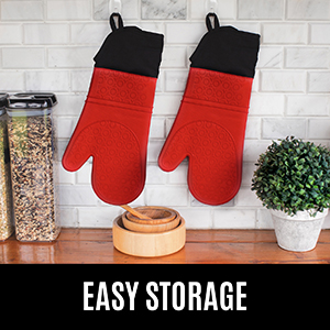 BPA-Free Soft Silicone Oven Mitts - Ultra Heat Resistant Oven Mitts with Thick Cotton Liner - Long Slip Resistant Pot Holders, Flexible Oven Gloves - Royal Blue 13.7