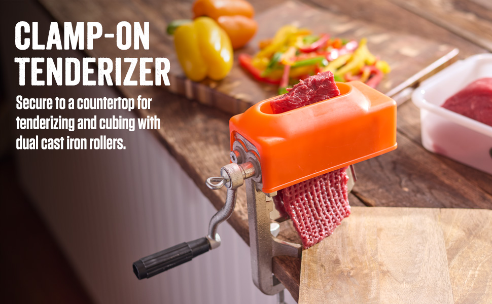 LEM Products Hand Held Tenderizer with 48 Blades, Stainless Steel and Plastic, Green