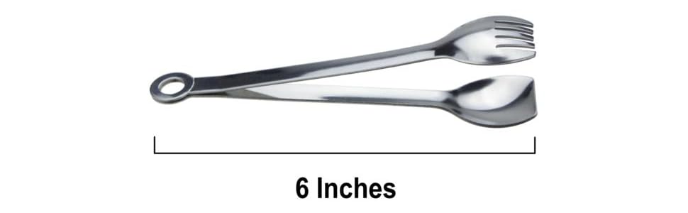 Mini Appetizer Tongs Stainless Steel Set of 4, MSY BIGSUNNY Small Serving Tongs, 6 Inch(15.2cm, Silver)