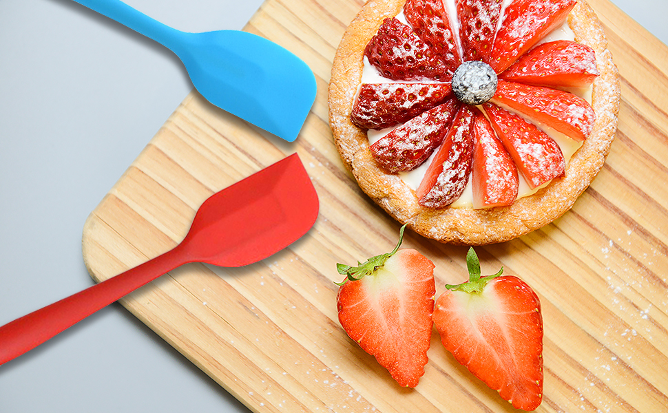 Silicone Spatula Heat Resistant Small Rubber Spatulas Cooking Utensil Set Non-Stick Flexible Rubber Essential Cooking Gadget For Cake/Cream/Pastry/Butter/Batter Mixing/Cooking-(5 Pieces)