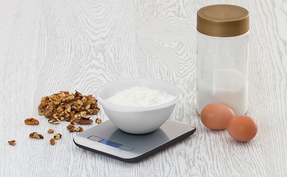 Moss and Stone Digital Kitchen Scale Food Multifunction Accuracy Digital Scale LCD Display 11 Lb 5 Kg, Food Scales Digital Weight Grams and Oz, Baking Scale, Stainless Steel Small Food Scale