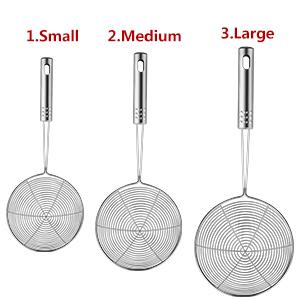 Spider Strainer Set of 3 Asian Strainer Ladle Stainless Steel Wire Skimmer Spoon with Handle for Kitchen Frying Food, Pasta, Spaghetti, Noodle-30.5cm, 32cm, 35cm