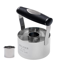 HULISEN Biscuit Cutter Set (5 Pieces/Set), Round Cookies Cutter with Handle, Professional Baking Dough Tools, Gift Package