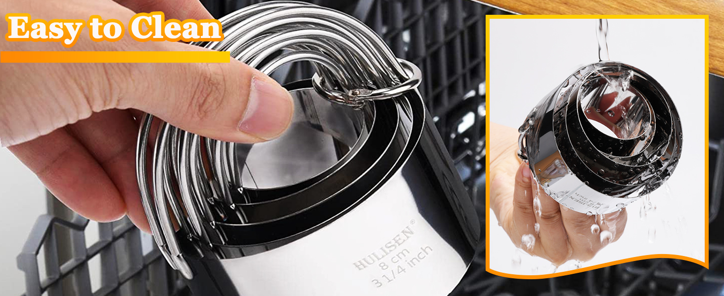 HULISEN Biscuit Cutter Set (5 Pieces/Set), Round Cookies Cutter with Handle, Professional Baking Dough Tools, Gift Package