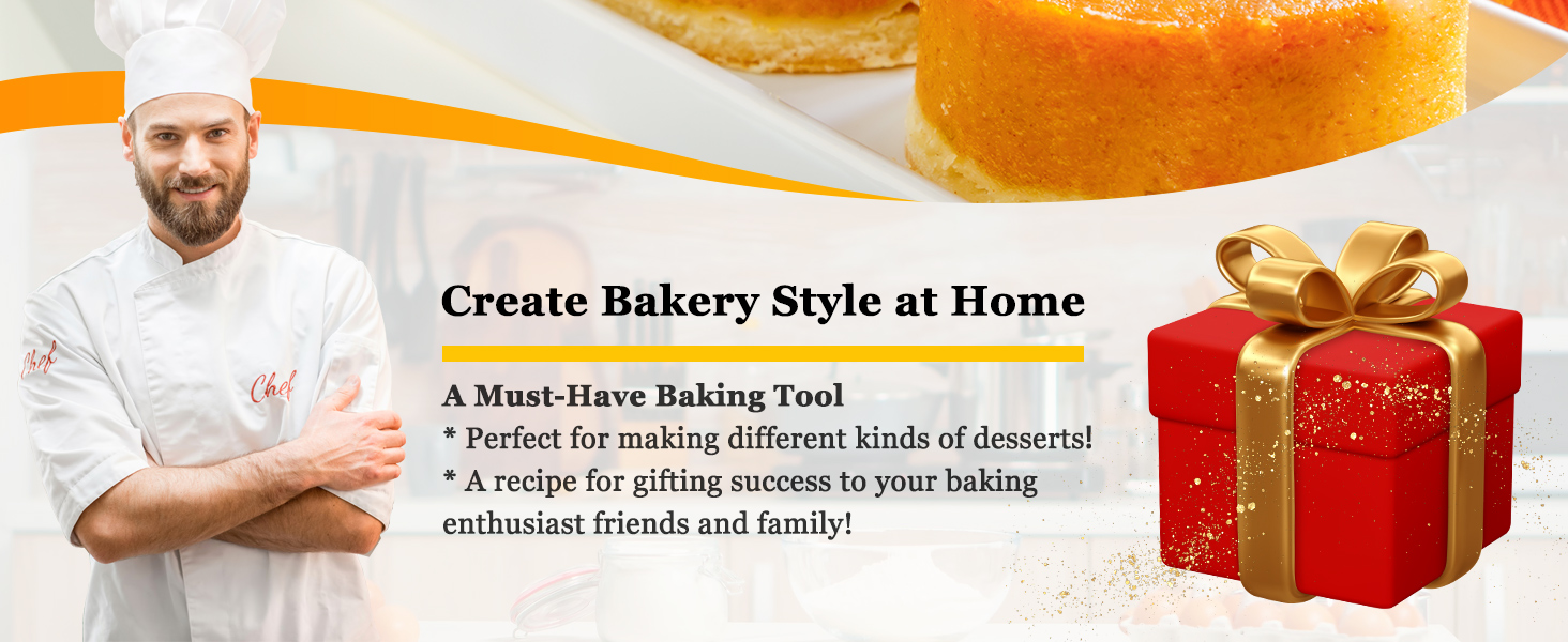 HULISEN Biscuit Cutter Set (5 Pieces/Set), Round Cookies Cutter with Handle, Professional Baking Dough Tools, Gift Package