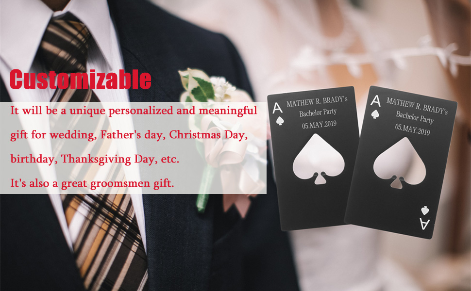 Card Bottle Opener, Yoption 10 Pcs Stainless Steel Credit Card Size Beer Bottle Can Cap Opener for Wallet Pocket Wedding Party Groomsmen Birthday Gifts