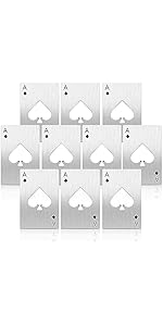 Card Bottle Opener, Yoption 10 Pcs Stainless Steel Credit Card Size Beer Bottle Can Cap Opener for Wallet Pocket Wedding Party Groomsmen Birthday Gifts