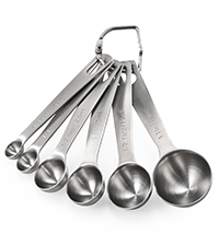 U-Taste 18/8 Stainless Steel Measuring Spoons Set: 7 Piece - 1/8, 1/4, 1/2, 3/4 tsp, 1 tsp, 1/2 & 1 tbsp for Dry & Liquid Ingredients