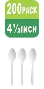 GreenWorks 200 Count Heavy-duty Compostable Forks, BPI Certified Large Disposable Cutlery Flatware Utensils Fork