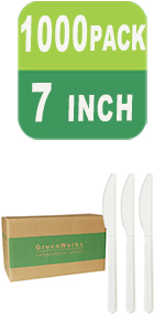 GreenWorks 200 Count Heavy-duty Compostable Forks, BPI Certified Large Disposable Cutlery Flatware Utensils Fork