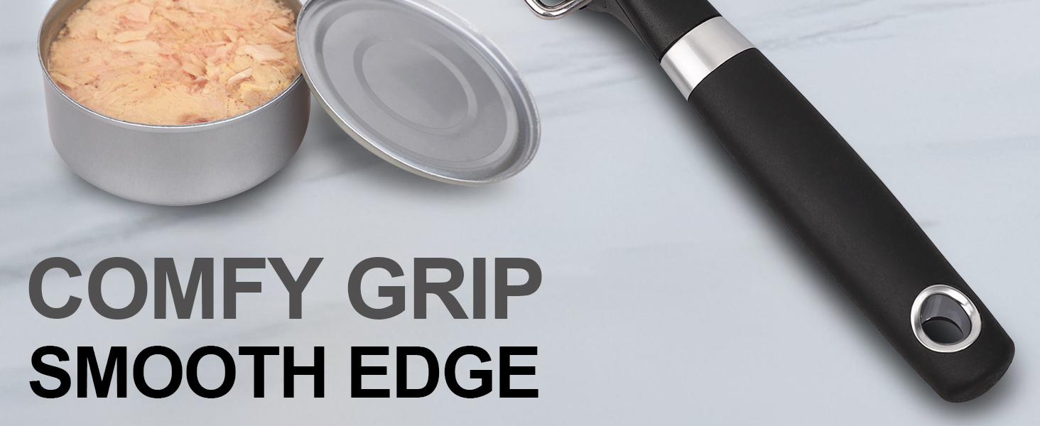 PAKITNER- Safe Cut Can Opener, Smooth Edge Can Opener - Handheld Easy Turn Knob, Manual Can Opener, Ergonomic Smooth Edge, Food Grade Stainless Steel Cutting Tool for Kitchen & Restaurant