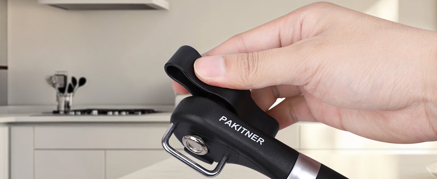 PAKITNER- Safe Cut Can Opener, Smooth Edge Can Opener - Handheld Easy Turn Knob, Manual Can Opener, Ergonomic Smooth Edge, Food Grade Stainless Steel Cutting Tool for Kitchen & Restaurant