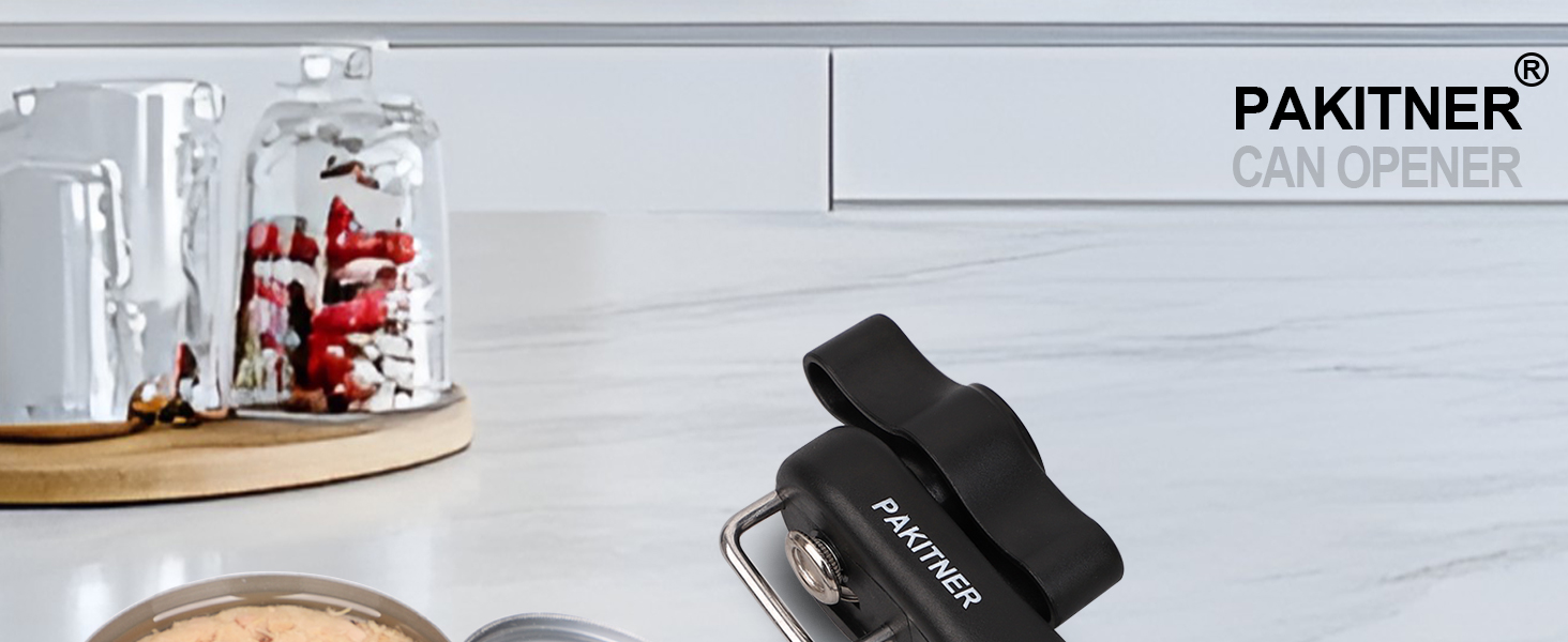PAKITNER- Safe Cut Can Opener, Smooth Edge Can Opener - Handheld Easy Turn Knob, Manual Can Opener, Ergonomic Smooth Edge, Food Grade Stainless Steel Cutting Tool for Kitchen & Restaurant