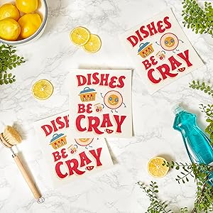 DII Swedish Dishcloths for Kitchen & Cleaning, Reusable, Machine Washable & Dishwasher Safe, Biodegradable, 7.75 x 6.75, Lemons, 3 Piece