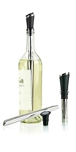 Soireehome Pourist Pair of Gourmet Glass and Cork Stopper Spouts with Silicone Gasket - 2-pack, 4 Pieces - Clean Pours for Cooking, Measuring, Bartending - Fits Most Bottles