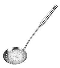 TBWHL Skimmer Slotted Spoon, Slotted Spoons for Cooking, Heavy Duty 304 Stainless Steel Slotted Spoon with Vacuum Ergonomic Handle, Comfortable Grip Design Strainer Ladle for Kitchen, 14.96 Inches