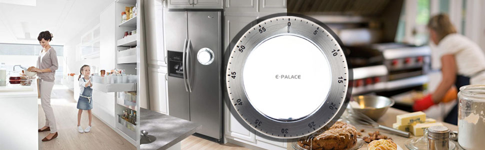 Kitchen Timer, 60 Minute Timer,Magnetic Loud Alarm,Mechanical Stainless Steel Cooking Timer (1pack)