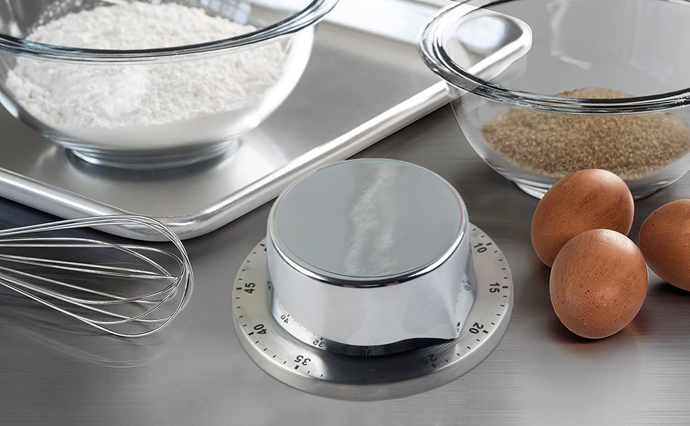 Kitchen Timer, 60 Minute Timer,Magnetic Loud Alarm,Mechanical Stainless Steel Cooking Timer (1pack)