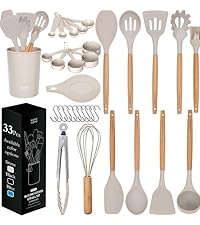 Home Hero 54-Piece Stainless Steel Kitchen Utensils Set - Heat-Resistant Nonstick Silicone & Stainless Steel Cooking Utensils - Complete Tools with Slotted Spoon & Pasta Spoon - Pack of 54, Silver