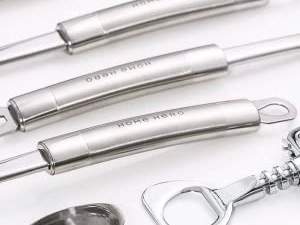 Home Hero 54-Piece Stainless Steel Kitchen Utensils Set - Heat-Resistant Nonstick Silicone & Stainless Steel Cooking Utensils - Complete Tools with Slotted Spoon & Pasta Spoon - Pack of 54, Silver