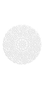 Juvale Paper Placemats - 12-Inch Round, Brown, 250 Count - Disposable Placemats & Lace Doilies - Paper Chargers for Dinner Plates - Tea Party Decorations & Wedding Table Decor