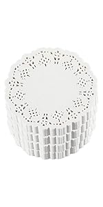 Juvale Paper Placemats - 12-Inch Round, Brown, 250 Count - Disposable Placemats & Lace Doilies - Paper Chargers for Dinner Plates - Tea Party Decorations & Wedding Table Decor