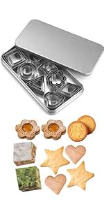 5 Pieces Biscuit Cookie Cutters Set,Stainless Steel Circle Round Cookie Biscuit Cutters in Graduated Sizes Shape Molds for Pastries Doughs Doughnuts