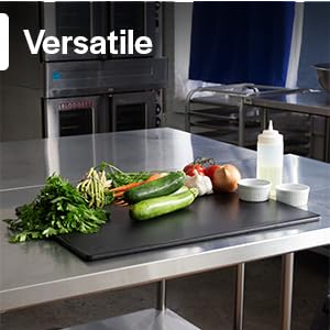 Thirteen Chefs Plastic Cutting Board - 18 x 12 x 0.5 Inch, Professional Grade HDPE, NSF Approved, Large Size and Dishwasher Safe