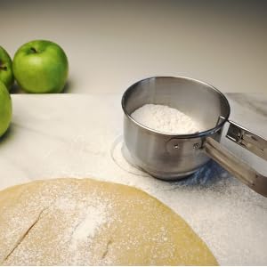 RSVP International Endurance® Stainless Steel Vintage One-Hand Sifter, 1 Cup | Top Cakes, Sift Flour, Marinade BBQ & More | Dishwasher Safe | Powder Sugar, Sift Flour, Spread Toppings & More