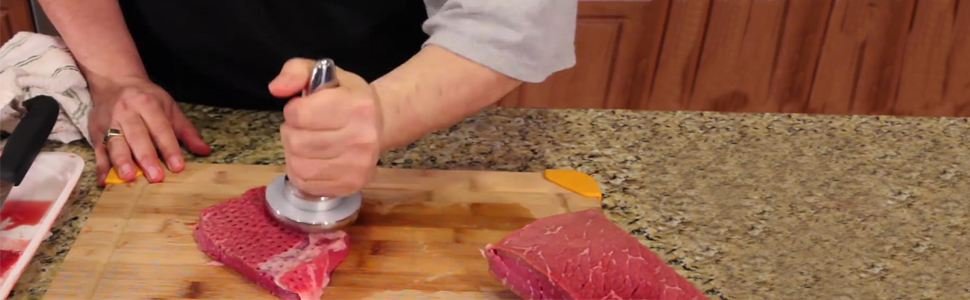 Reversible Meat Tenderizer and Pounder Dual Sided Meat Tenderizer Mallet Marinating Prep Tool
