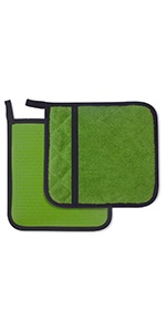 2Pcs Cotton and Neoprene Oven Pads Pot Holders with Pocket 8