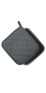 2Pcs Cotton and Neoprene Oven Pads Pot Holders with Pocket 8