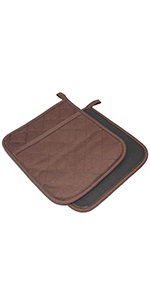 2Pcs Cotton and Neoprene Oven Pads Pot Holders with Pocket 8