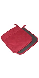 2Pcs Cotton and Neoprene Oven Pads Pot Holders with Pocket 8