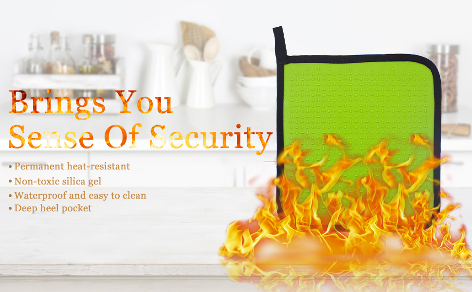 2Pcs Cotton and Neoprene Oven Pads Pot Holders with Pocket 8