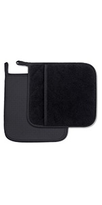 2Pcs Cotton and Neoprene Oven Pads Pot Holders with Pocket 8