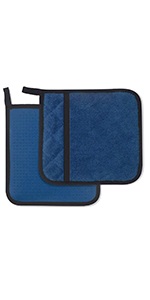 2Pcs Cotton and Neoprene Oven Pads Pot Holders with Pocket 8