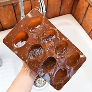 8 Cavity Silicone Egg Pan, Egg Tray, Egg Shape Ice Tray, Silicone Baking Supplies for Cake Decorating, Chocolate, Candy, Jello, Baking Pan for Muffin, Bread and More, Set of 2