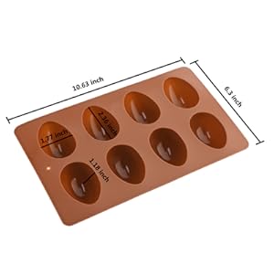 8 Cavity Silicone Egg Pan, Egg Tray, Egg Shape Ice Tray, Silicone Baking Supplies for Cake Decorating, Chocolate, Candy, Jello, Baking Pan for Muffin, Bread and More, Set of 2