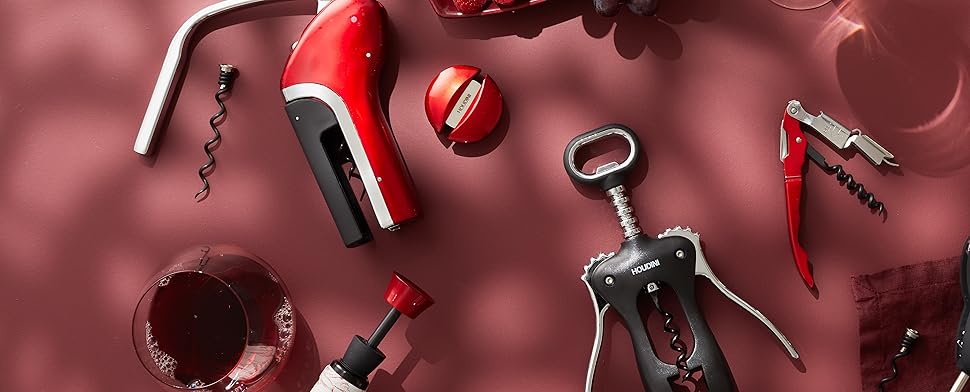 Houdini Flipper Wine Pourer Bottle Stoppers, Fits Types, ASSORTED