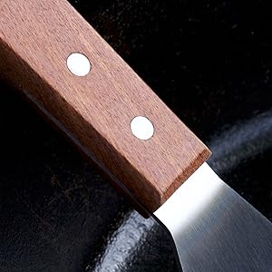 MANNKITCHEN Professional Grade Stainless Steel Spatula Perfect for Cast Iron Skillets and Flat Top Grills (MK21680)
