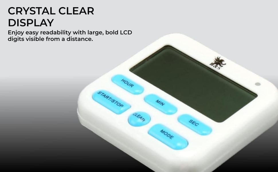 H&S Digital Kitchen Timer for Cooking - Magnetic Countdown Timer with Large LCD Display & Loud Alarm - Oven Timers with Alarm - Stop Watch Clock for Food