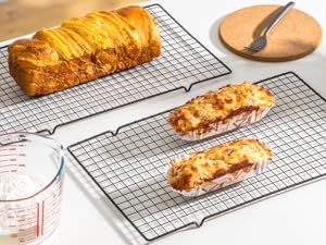 Tebery 4 Pack Black Heavy-Duty Wire Cooking Rack Baking Racks, Nonstick Baking & Cooling Grid for Roasting, Cooking, Grilling, Drying - 16