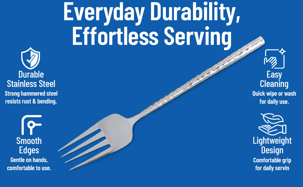 Carlisle FoodService Products 60202 Hammered Stainless Steel Cold Meat Fork, 12