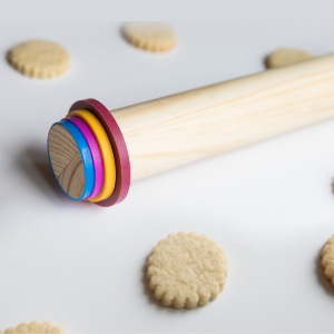 GreenOlive Rolling Pin Guide Ring Spacer Bands (8 Piece Set) Multicolored Flexible Silicone Slip On Baking Accessories Fit 1 3/4” to 2” Wide Dough Rollers