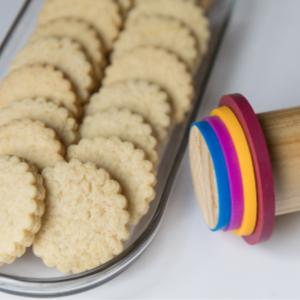 GreenOlive Rolling Pin Guide Ring Spacer Bands (8 Piece Set) Multicolored Flexible Silicone Slip On Baking Accessories Fit 1 3/4” to 2” Wide Dough Rollers