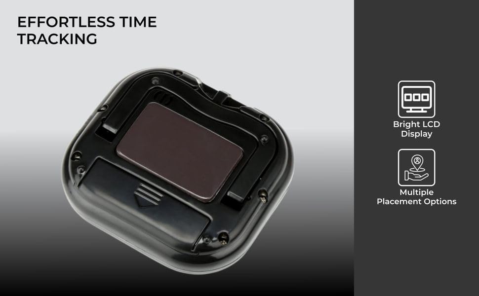 H&S Digital Kitchen Timer - Magnetic Cooking Timer with Large LCD Digits Display & Loud Alarm - Black - Countdown Clock for Kids Classroom - AAA Battery Included - Kitchen Timers for Cooking