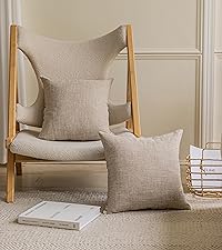 Home Brilliant Linen Placemats Set of 4 Heat Resistant Dining Table Cloth Place Mats Kitchen Table Mats Placemats Table Spring Decor, Natural Linen